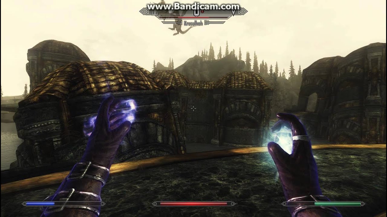 Naruto Rinnegan Overhaul Mod - Skyrim - Fighting a dragon