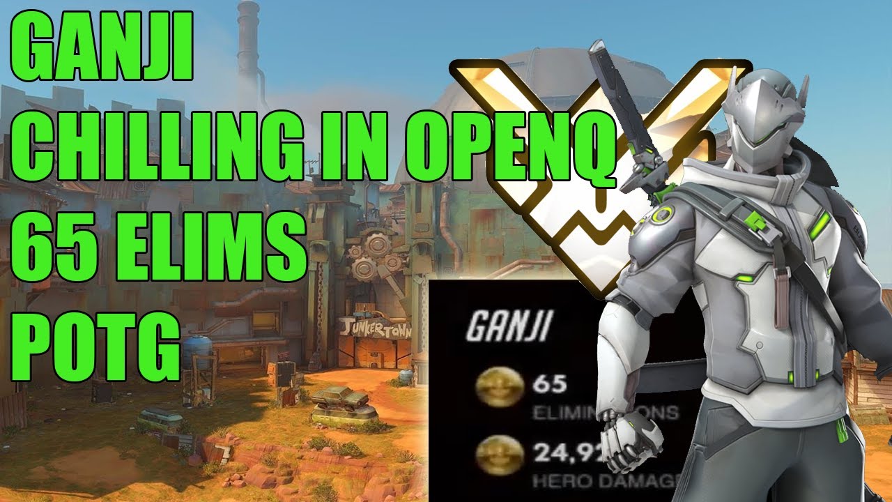 GANJI INSANE GENJI GAMEPLAY 65 ELIMS POTG - GRAND MASTER OVERWATCH SEASON 28