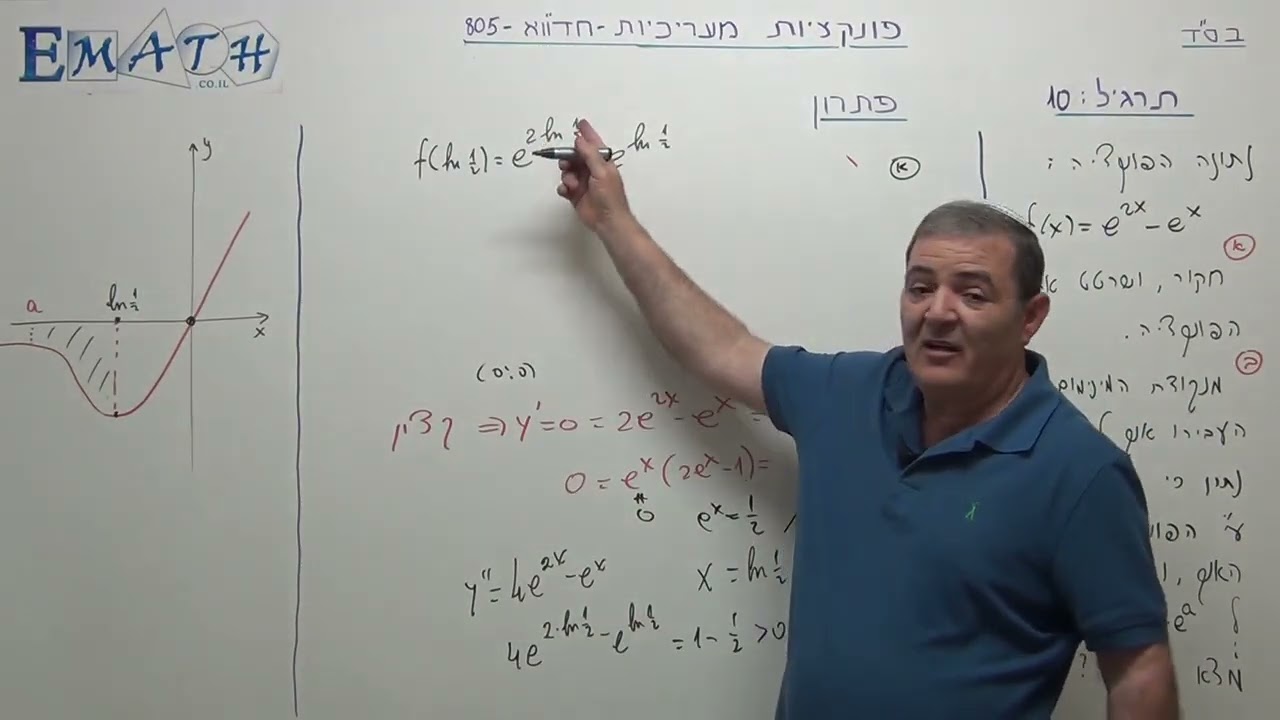 פונקציות מעריכיות - תרגיל בגרות 10