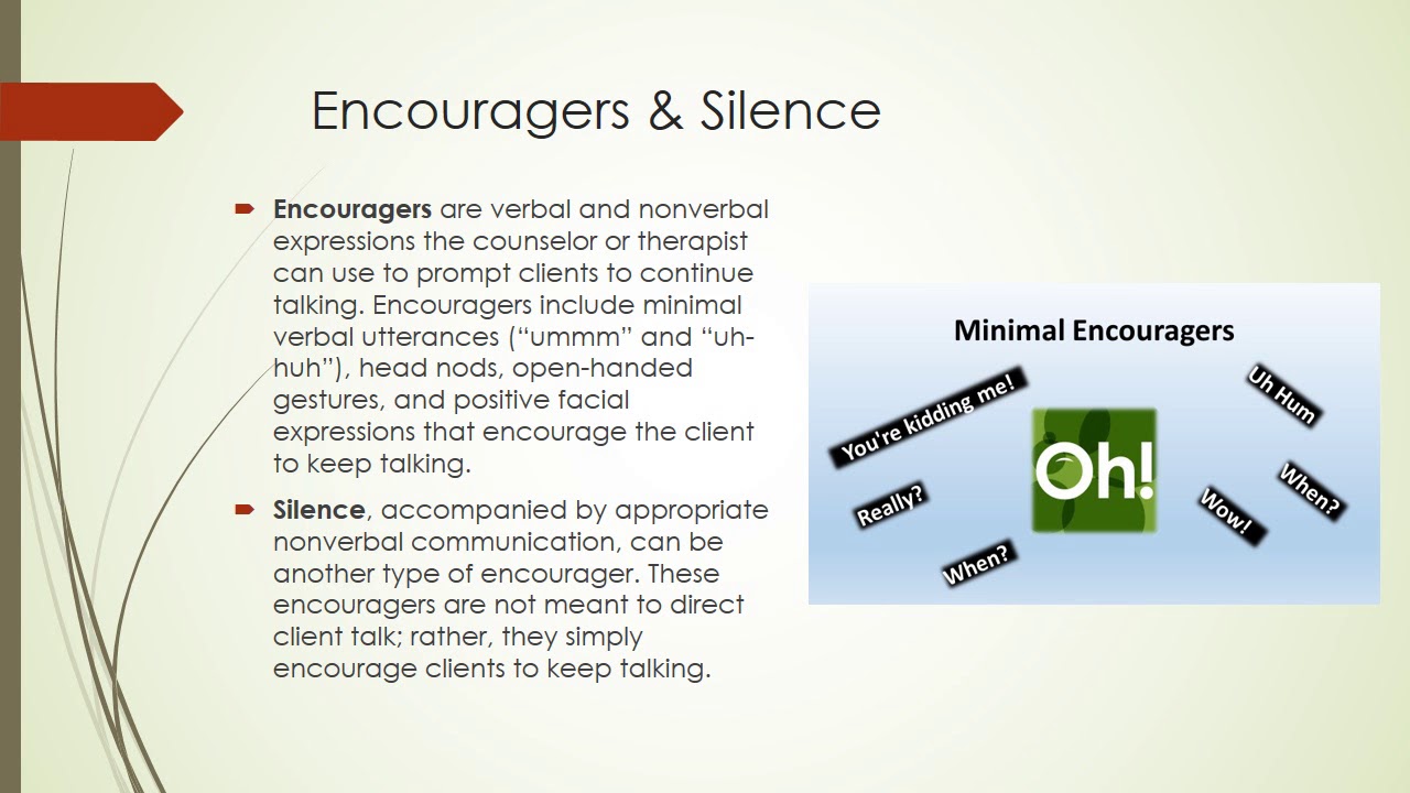 Therapeutic Encouraging, Paraphrasing, Summarizing, Active Listening and Cognition