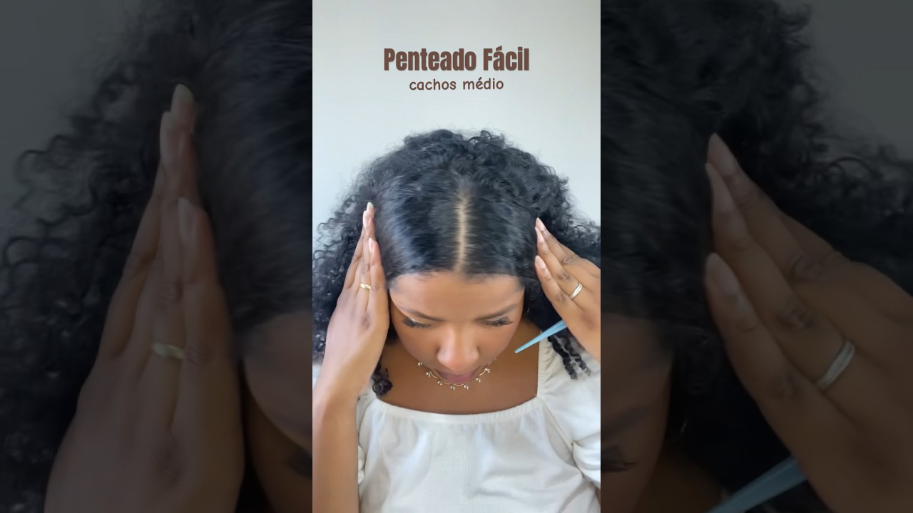 Penteado muito f&aacute;cil cabelo cacheado/crespo m&eacute;dio