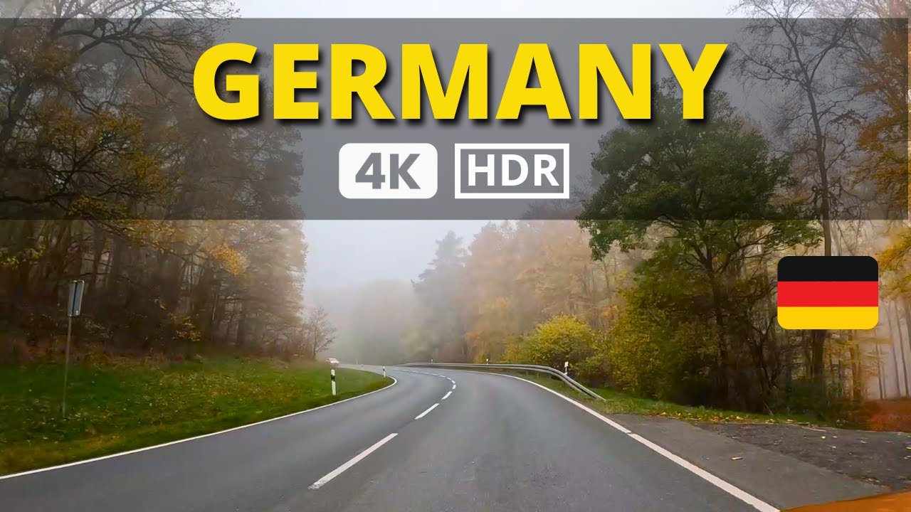 🤯 DRIVING in GERMANY with FOG from FRANKFURT am MAIN to WEILROD (4K 60 fps UHD) 🙏