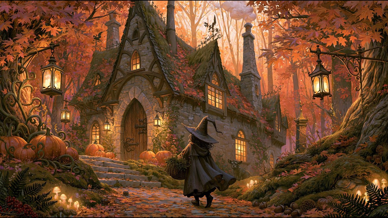 The Witch's Cozy Autumn Cottage 🍂 Relaxing Celtic & Medieval Fantasy Music & Autumn Ambience