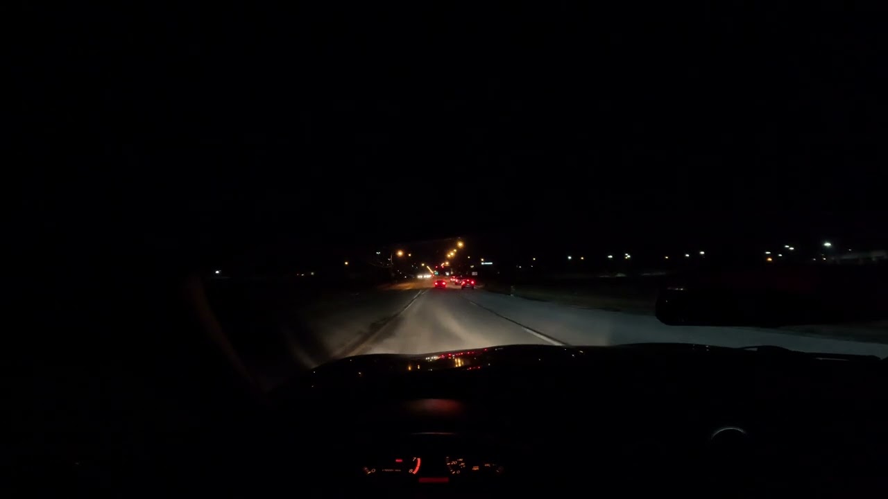 Night time drive. POV MIATA