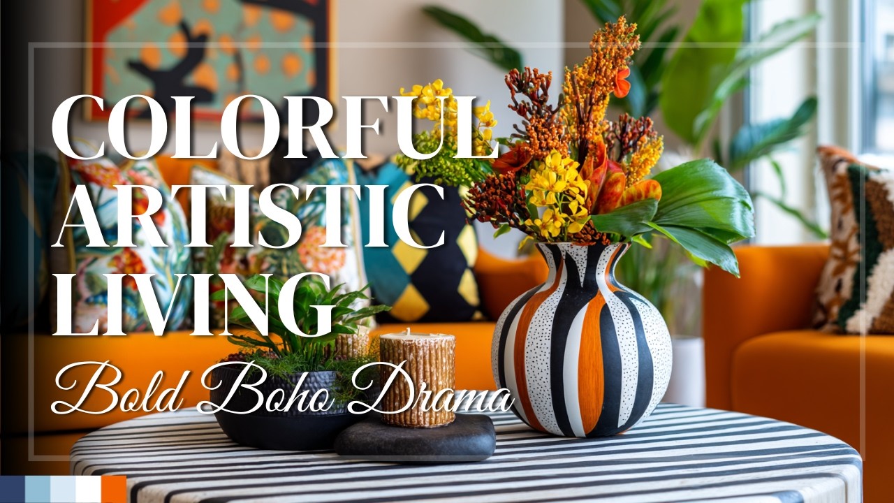 Boho Colorful Bold Artistic Apartment Details 🕯️ Sophisticated Drama in Tiny Layouts