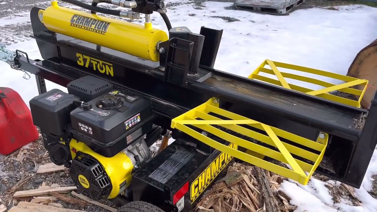 Champion 37 ton log splitter pasted the cold start   test👍#37