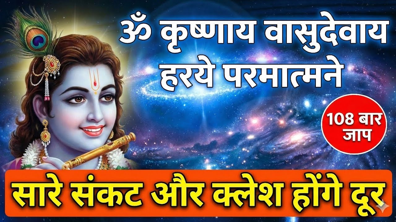 Krishna Mantra 108 Times | Om Krishnay Vasudevay Haraye Parmatmane | दुख निवारक मंत्र
