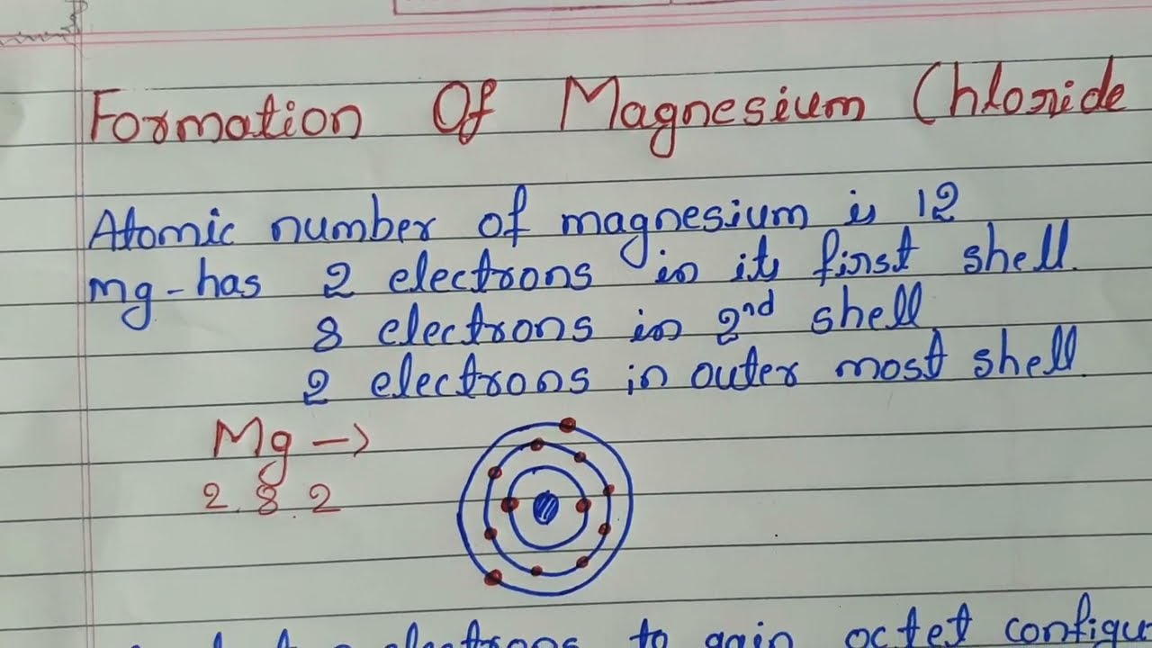 class 10 Formation of magnesium chloride in written.