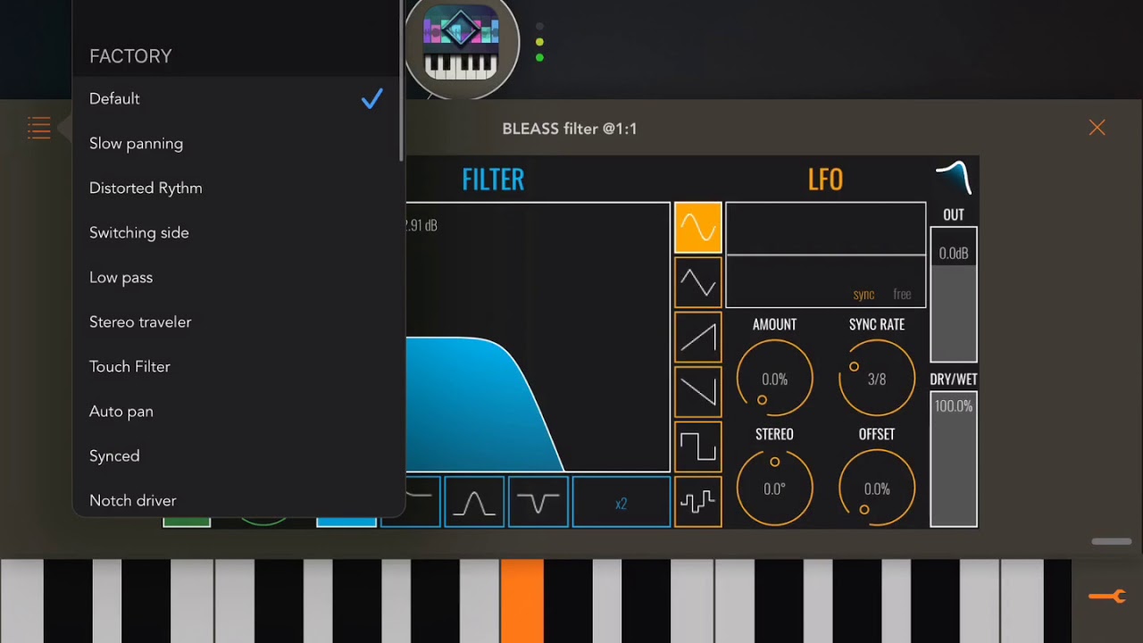 App BLEASS filter AUv3 all presets HQ (iPad5 - Zé Osório)