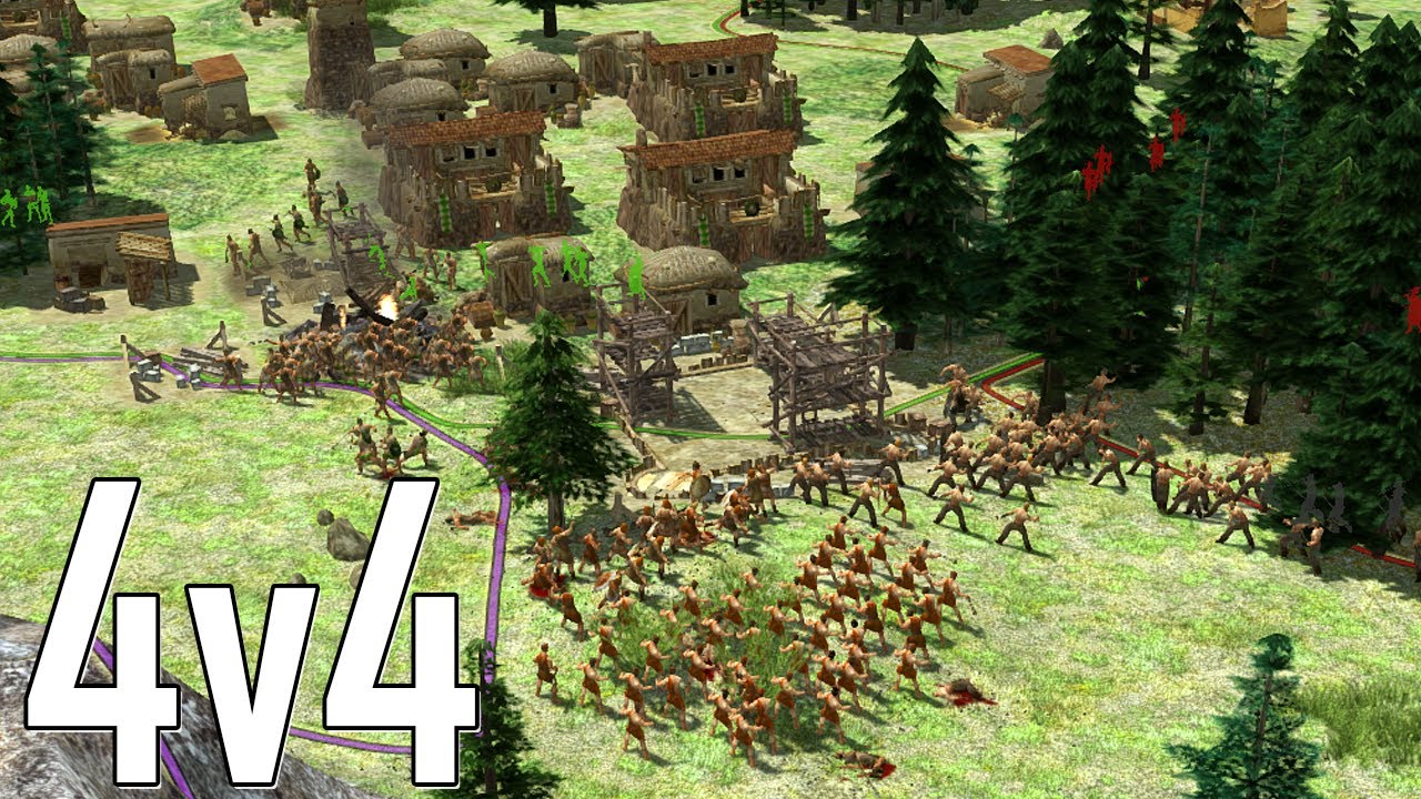 0 A.D. Multiplayer | 4v4 Kushites Gameplay