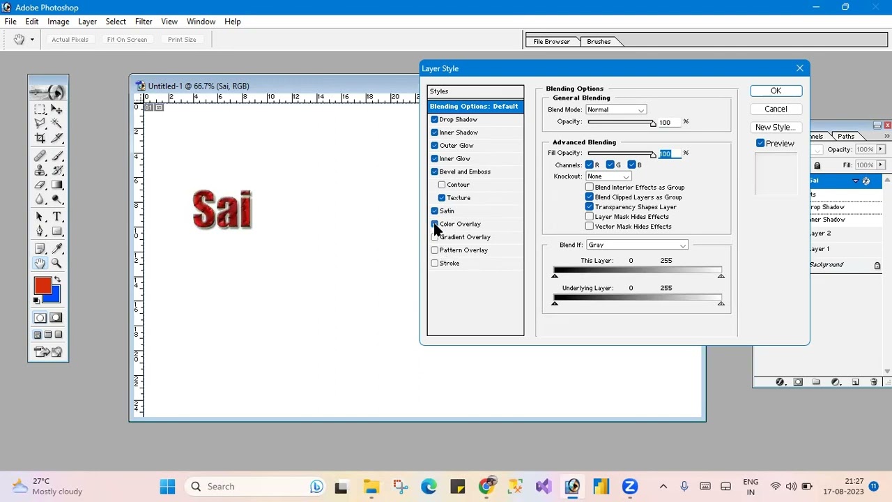 Adobe Photoshop 7.0 - Blending Options