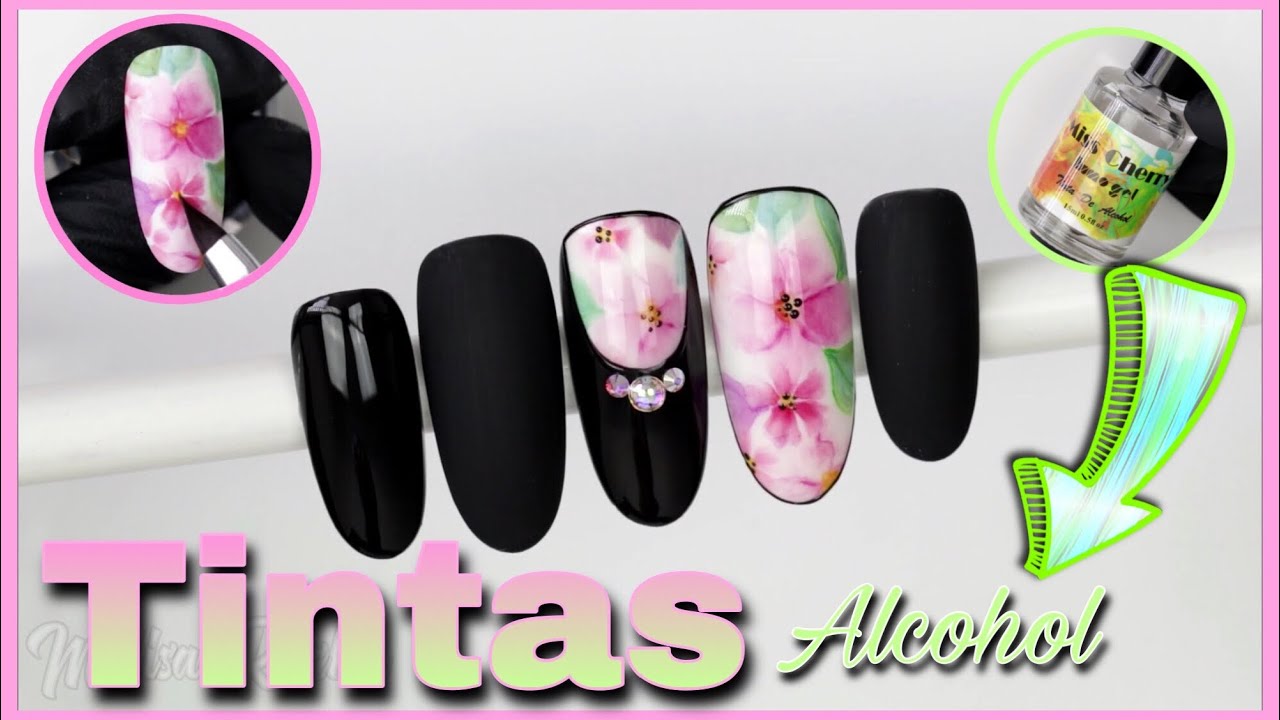 Uñas Técnica Acuarela con TINTAS ALCOHOL 💅🏻