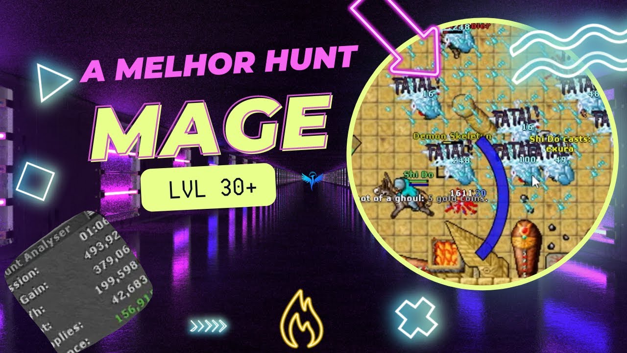 🧙[INCRÍVEL]  HUNT MAGE  lvl 30+ com 350k+h/ de EXP!! Com LUCRO 💰
