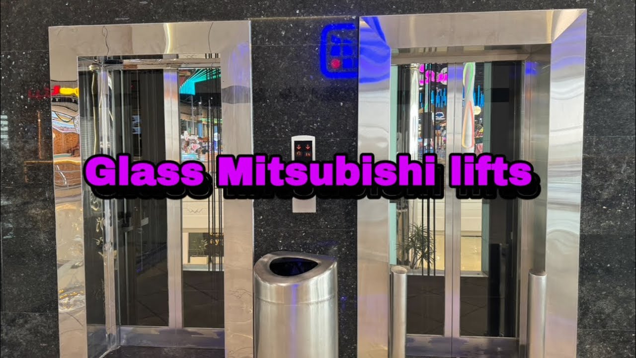 Glass Mitsubishi lift at othaim mall Riyadh 