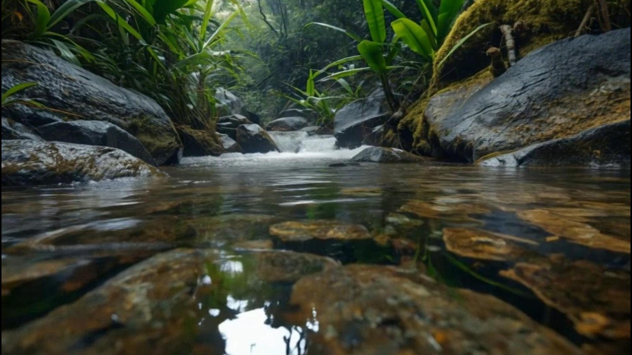 Forest Stream Sounds + Birds 🐦 Crystal Creek Ambience for Deep Sleep (No Music)