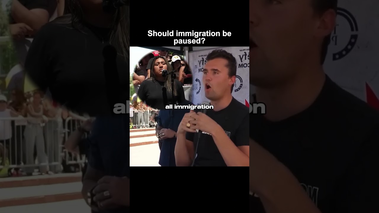 should immigration be paused? #debate #charliekirk #funny