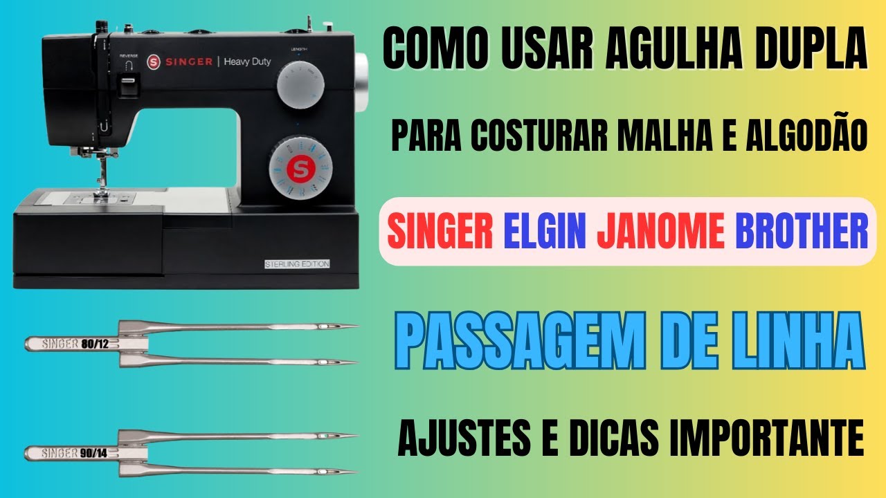 Como Usar Agulha Dupla Na Máquina Doméstica Singer Elgin Janome Brother Outras!