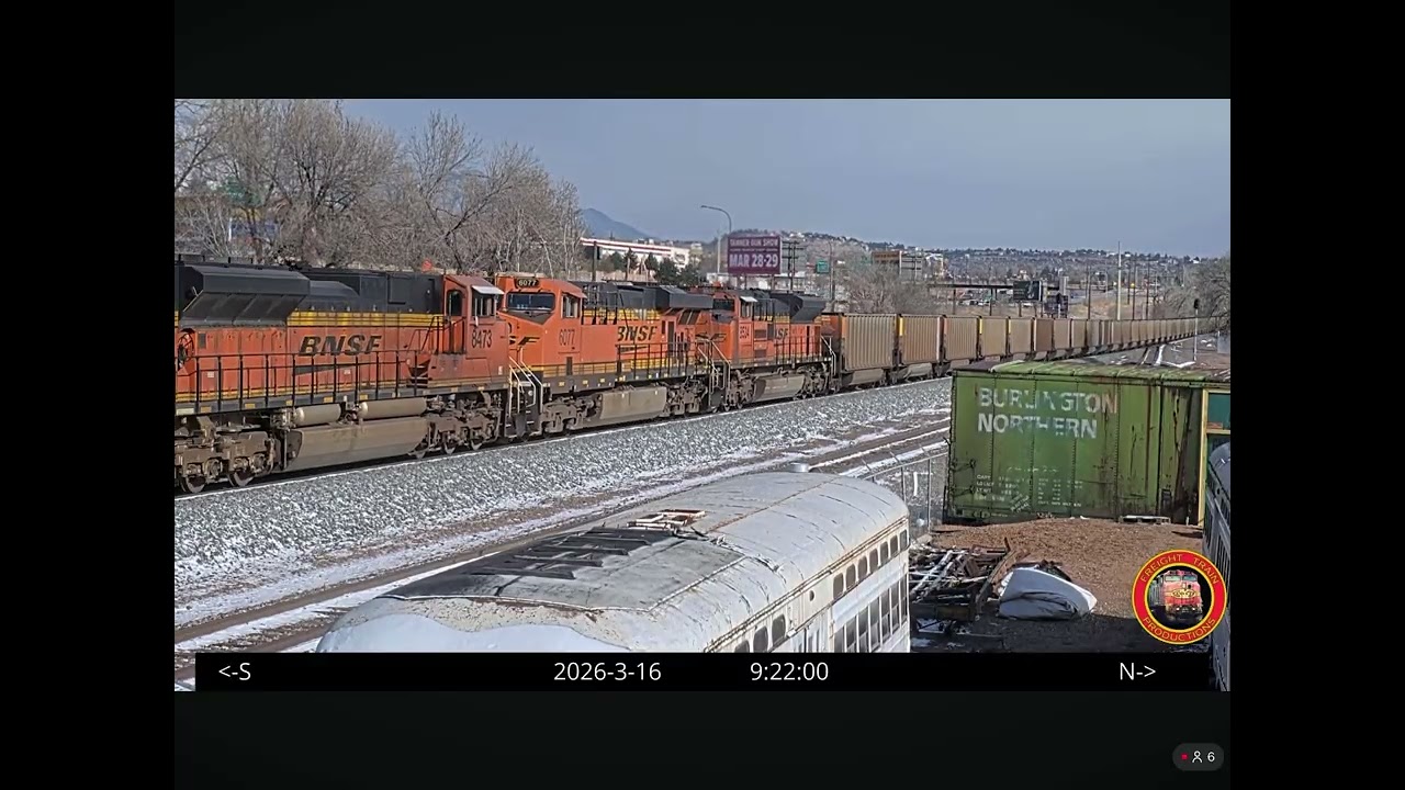 2 BNSF Trains Going Past The Pikes Peak Rail Museum - 3/16/26