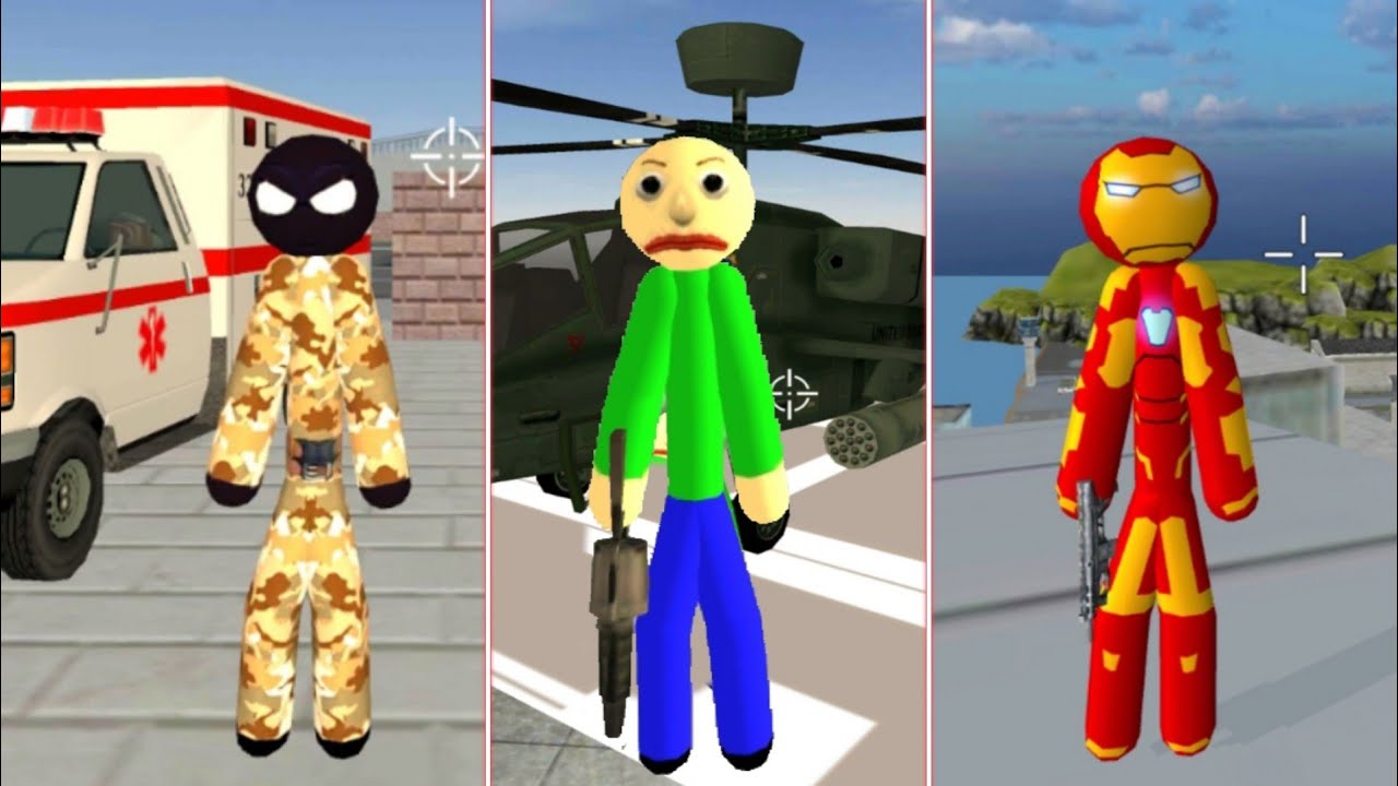 Army Stickman Rope Hero Vs Baldi Stickman Rope Hero Vs Iron Stickman Rope Hero - Android Gameplay