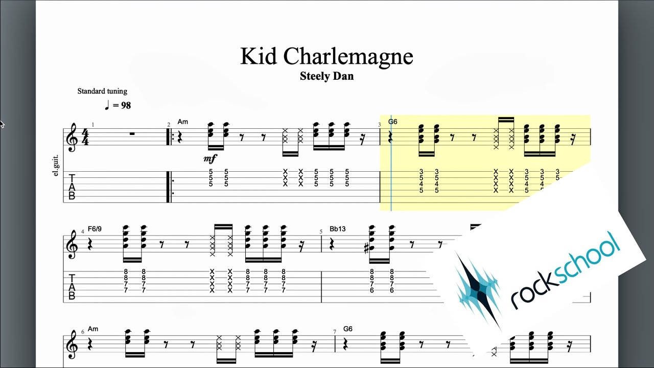 Kid Charlemagne Rockschool Grade 8 Guitar
