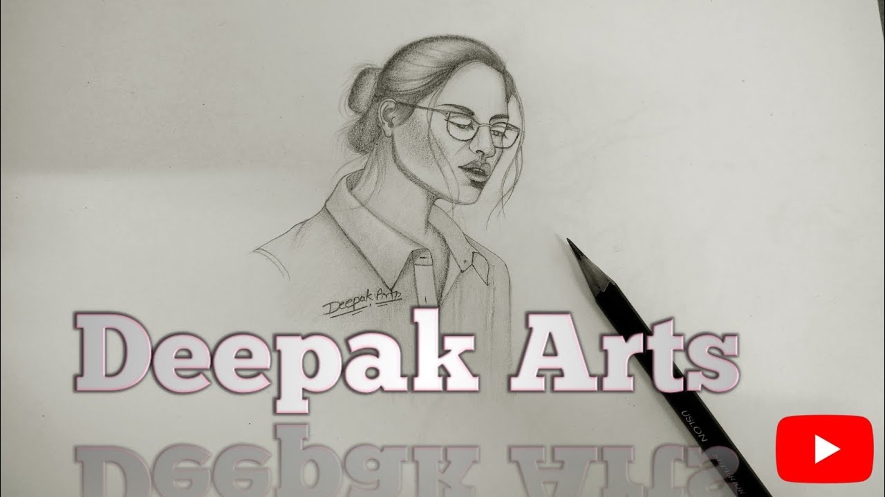 Pencil drawing of sexy girl wearing glasses  || hot girl pencil sketch step by step tutorial 