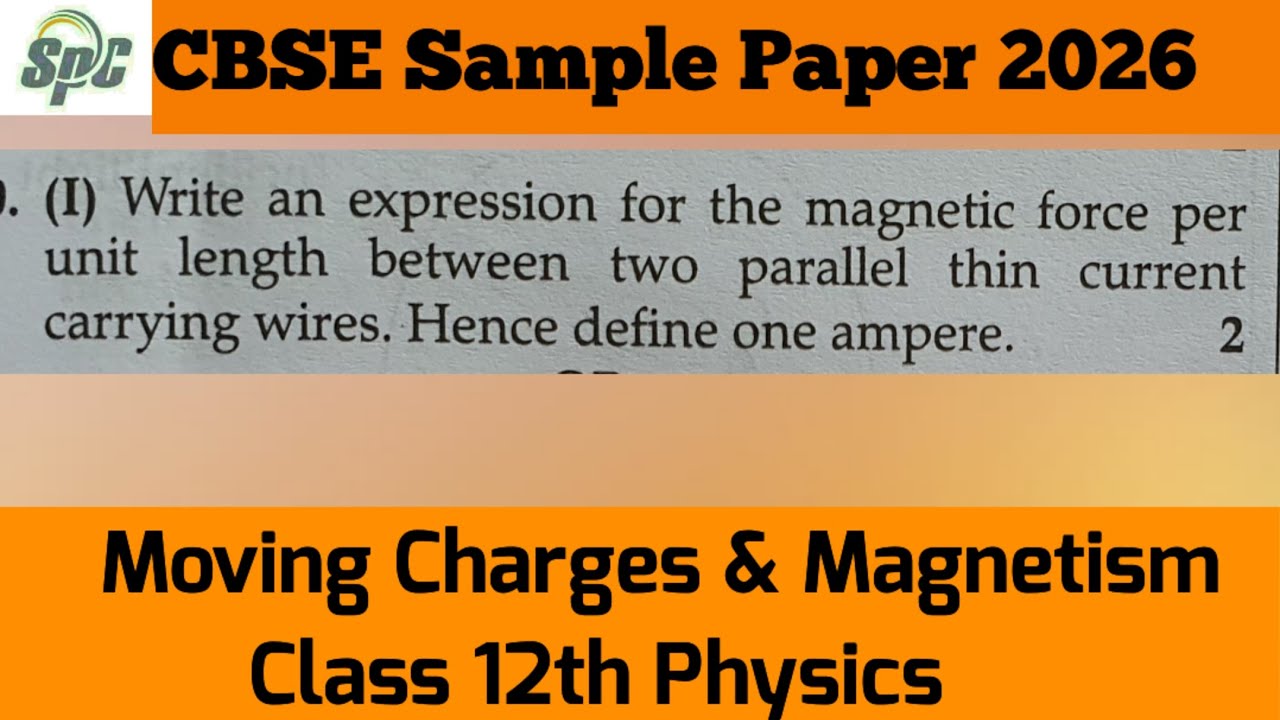 Q20 Write an expression for the magnetic force per unit length between two parallel thin current car