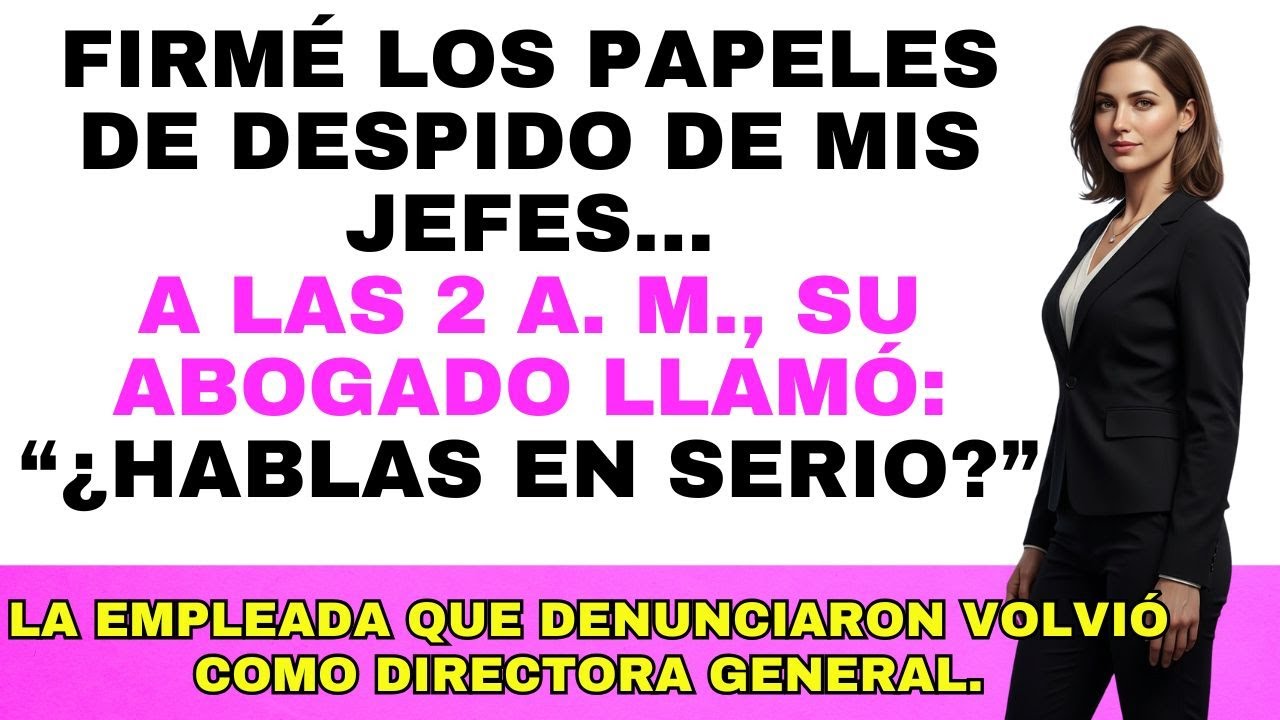 Firmé sus papeles de despido; a las 2 a. m., su abogado llamó temblando: “No puedes hablar en serio”