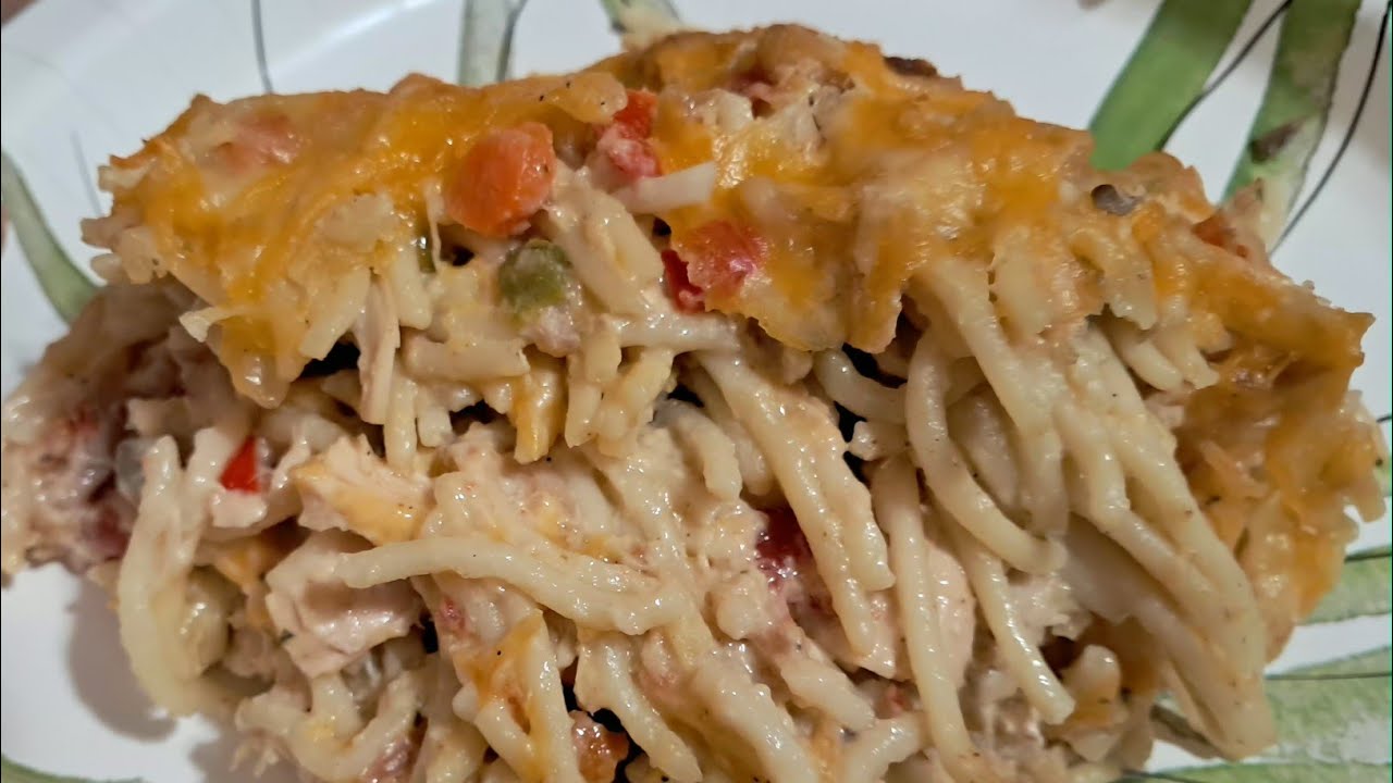 Turkey Tetrazzini  Casserole,  creamy and delicious.