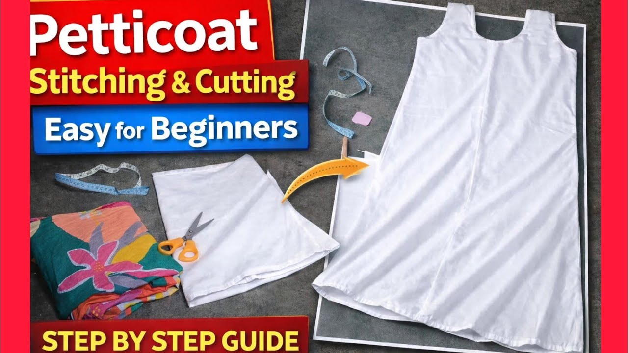Peticoat ✂️ Cutting & Stitching 📐Step by Step | Easy🪡 Method for Beginners (Complete Guide) #viral  