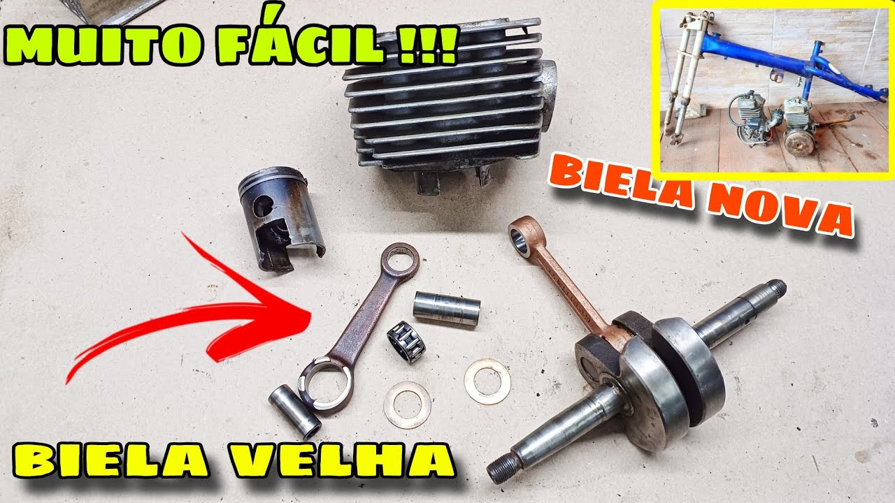 COMO TROCAR a BIELA DO VIRABREQUIM DA MOBILETE e BIKE MOTORIZADA SEM USAR PRENSA BEM SIMPLES