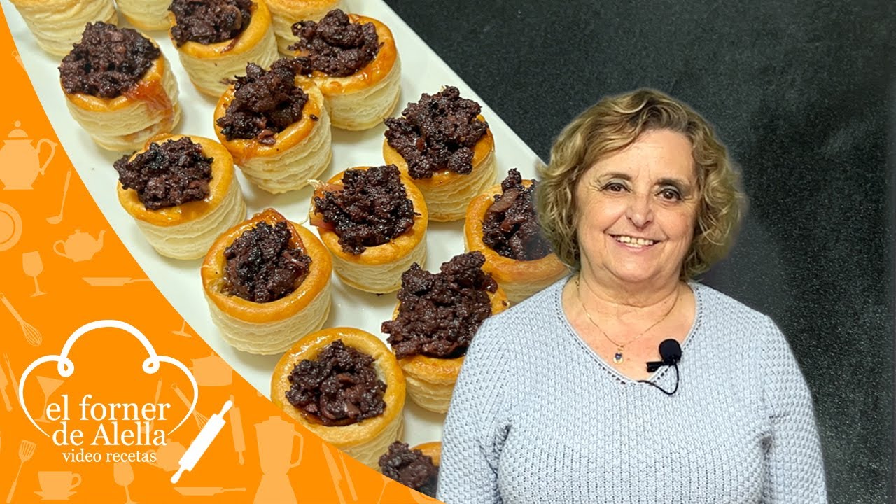 Mini volovanes de morcilla y cebolla caramelizada