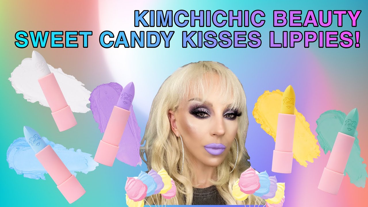 KIMCHICHIC BEAUTY SWEET CANDY KISSES LIPPIES TRY ON, REVIEW