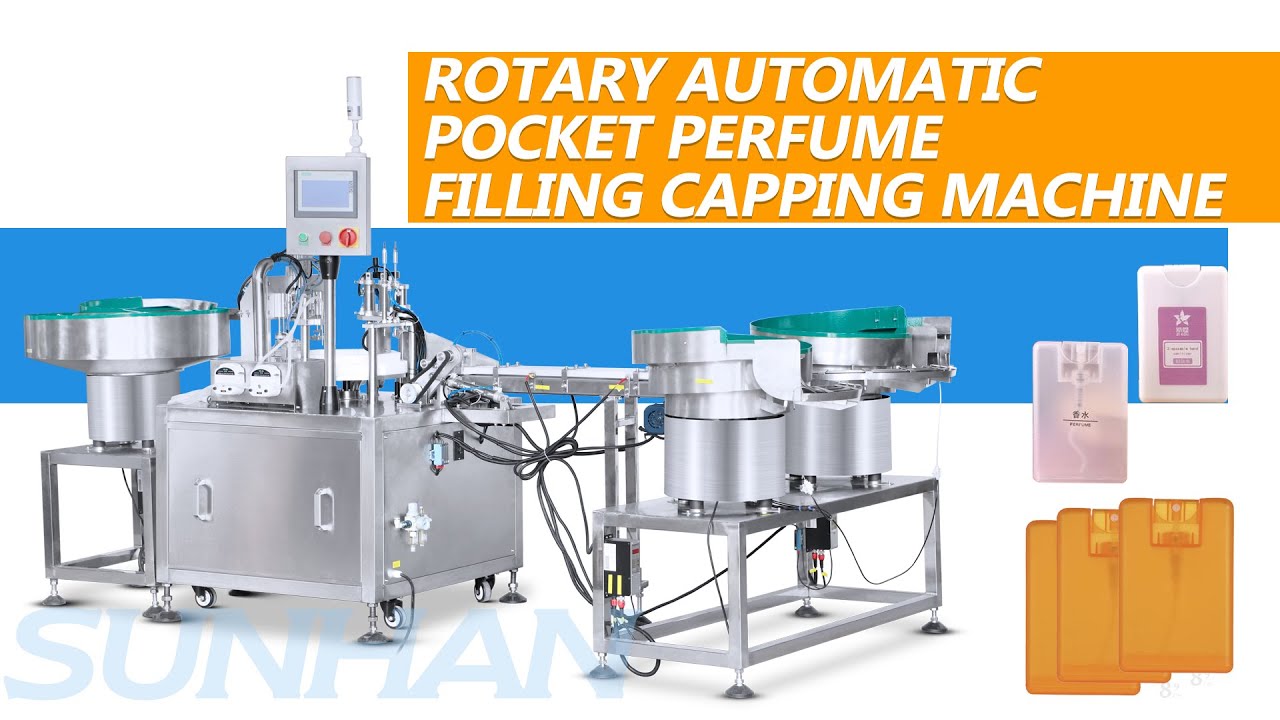 How To Package Pocket Card Spray Bottle Perfume by Automatic Filling Capping Machine