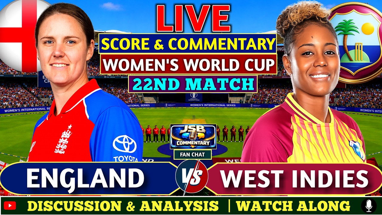 England Women vs West Indies Women | ENG W vs WI W | Women's T20 World Cup | Live Score & Commentary