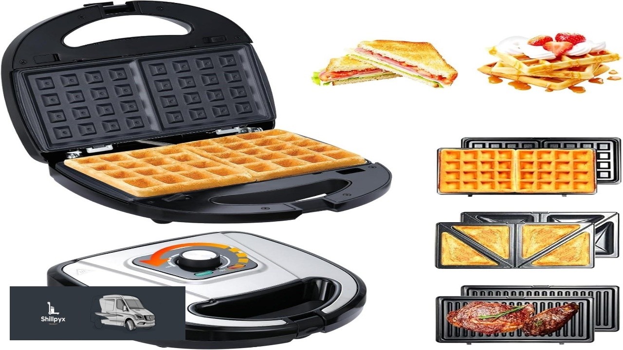3 in 1 Waffle Maker with Removable Plates Breakfast Sandwich Press Precise