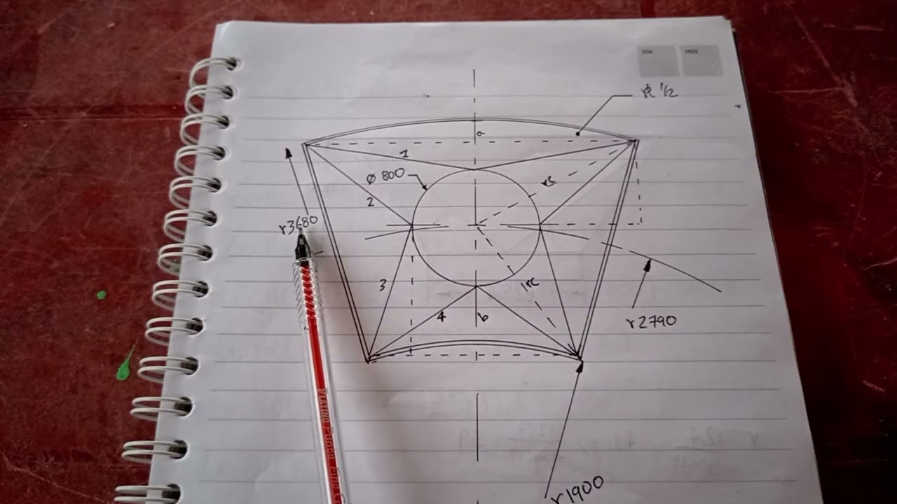 Calculo de transición trapecio circular a circulo