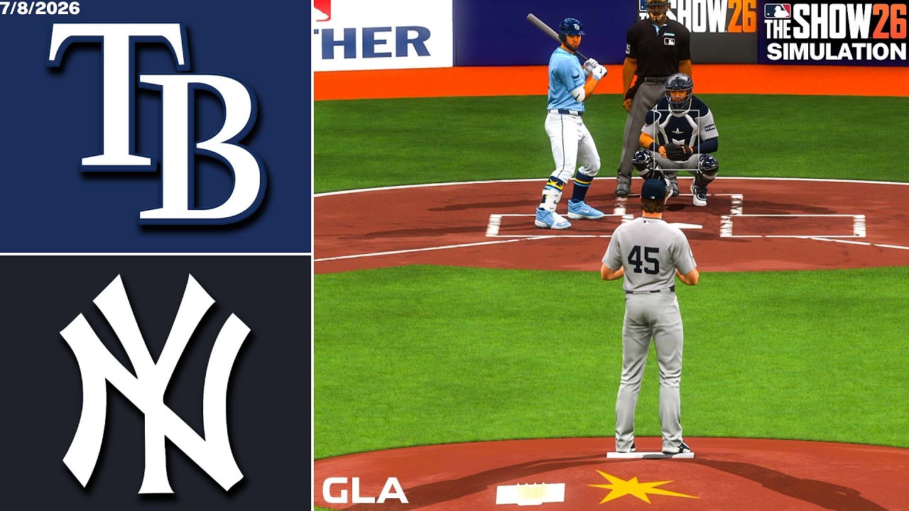 Yankees vs. Rays Simulation | 7/8/26 | MLB The Show 26 PS5 Gameplay