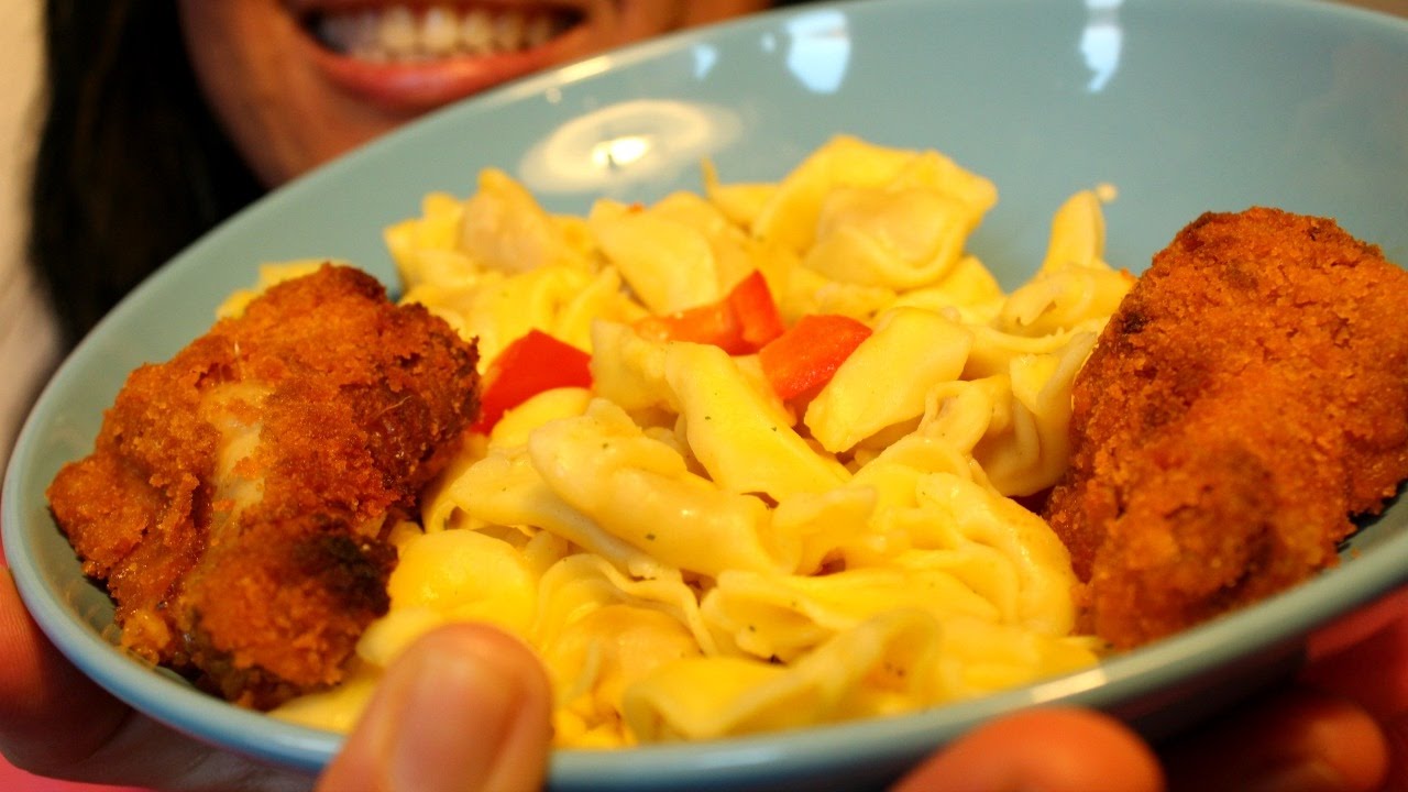 ASMR Eating Tortillini & Hot Chicken Wings ScorpioAnnYT