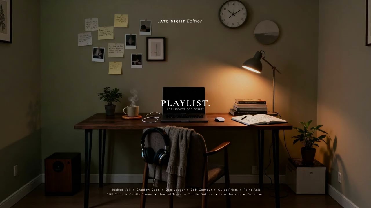 [1 HOUR] Late Night Lofi Playlist for Study, Work & Deep Focus | Slow & Calm Beats