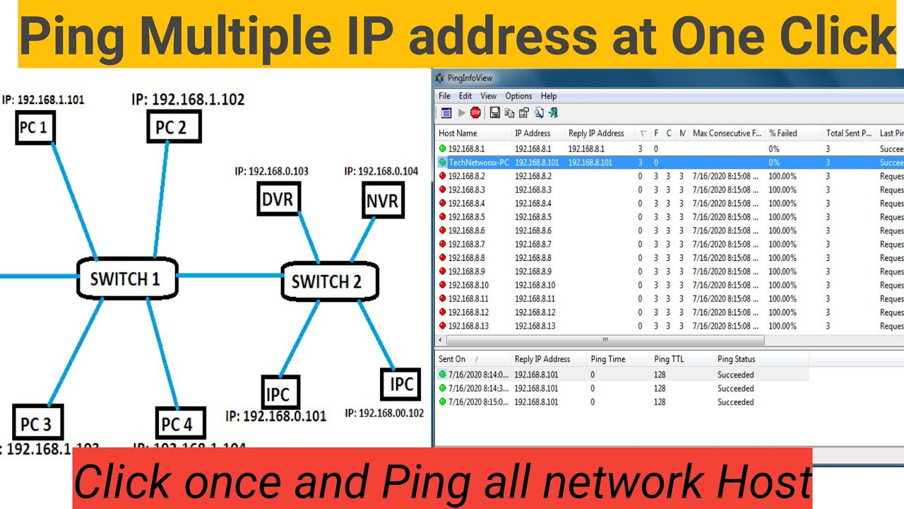 Ping multiple IP address at one click || How do I ping multiple IP addresses at the same time