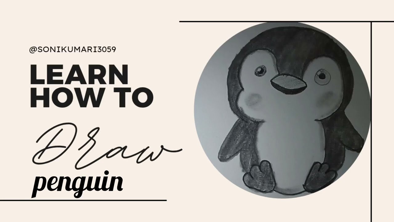 Easy Penguin Drawing Step by Step 🐧Cute Penguin Drawing for Beginners