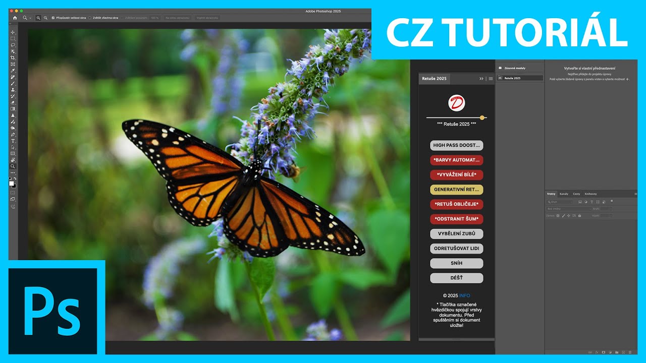 Retuše 2025 – Zásuvný modul do Adobe Photoshop CZ