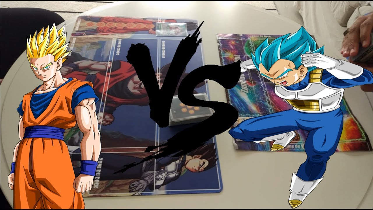 Gohan VS Vegeta, dragon ball super card game FR match jeux de carte dbz TCG