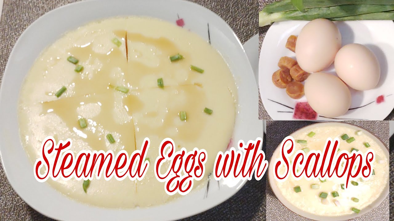 Steamed Eggs with Dried Scallop|Chinese Steamed Eggs with Dried Scallop|Smooth and Silky| jhen frago