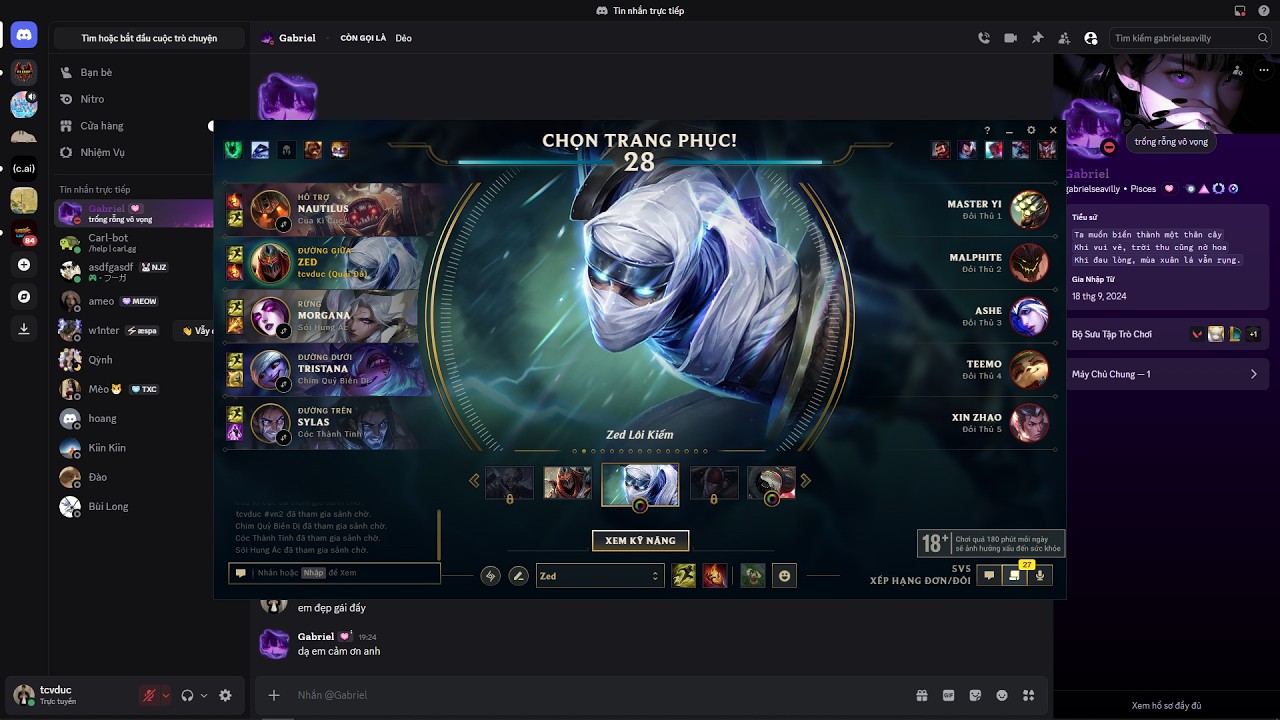 Rank Đồng Zed Lôi Kiếm