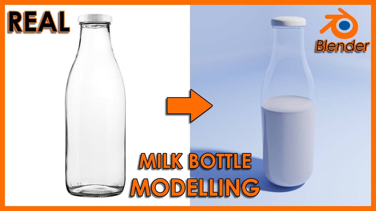 Milk Bottle Modelling Timelapse | Blender 2.9 | Capuccino 3D