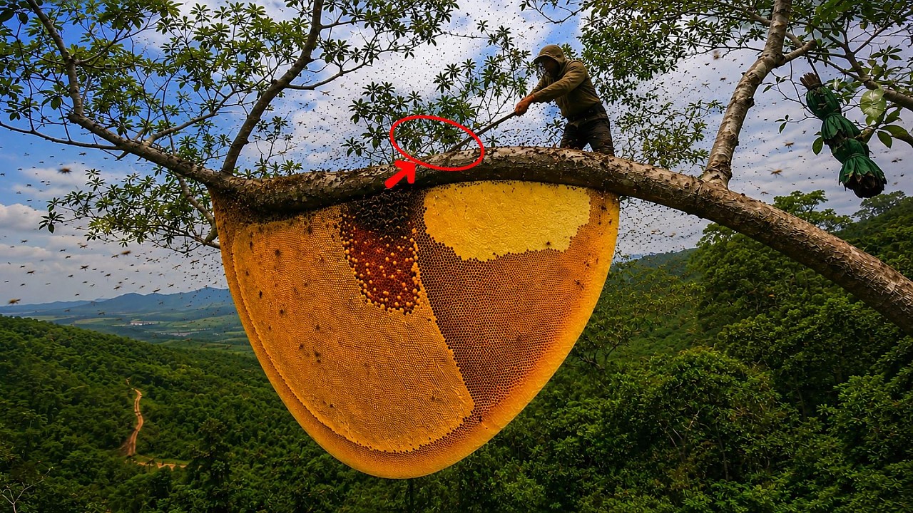 Risking Everything to Harvest Giant Wild Honey 100 Meters Above the Jungle