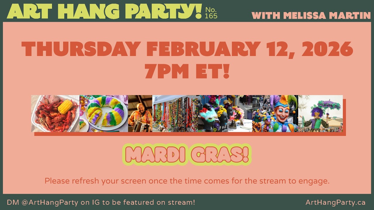 ART HANG PARTY! Let's draw MARDI GRAS!