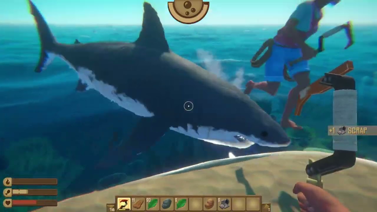 raft episode 1 - the shark really like Donkey  but 🤣