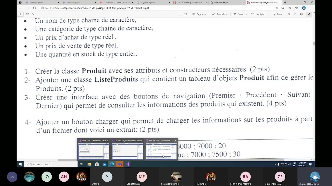 C# correction passage TDI 2011 V3-1 partie evenementiel